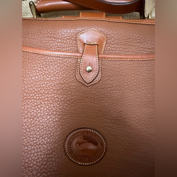 Dooney & Bourke Vintage New Tan Leather Briefcase Messenger bag - Picture 9 of 9